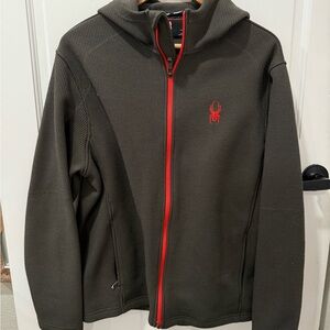 Spyder Men's Dark Gray Performance Jacket with Red Accents